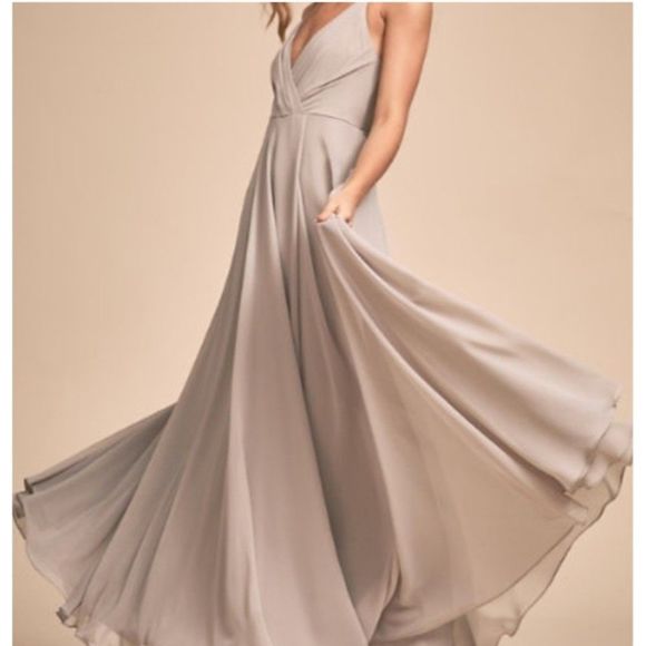 Anthropologie BHLDN Eva Dress Gray Wedding Bridesmaid Size Large - Picture 2 of 7